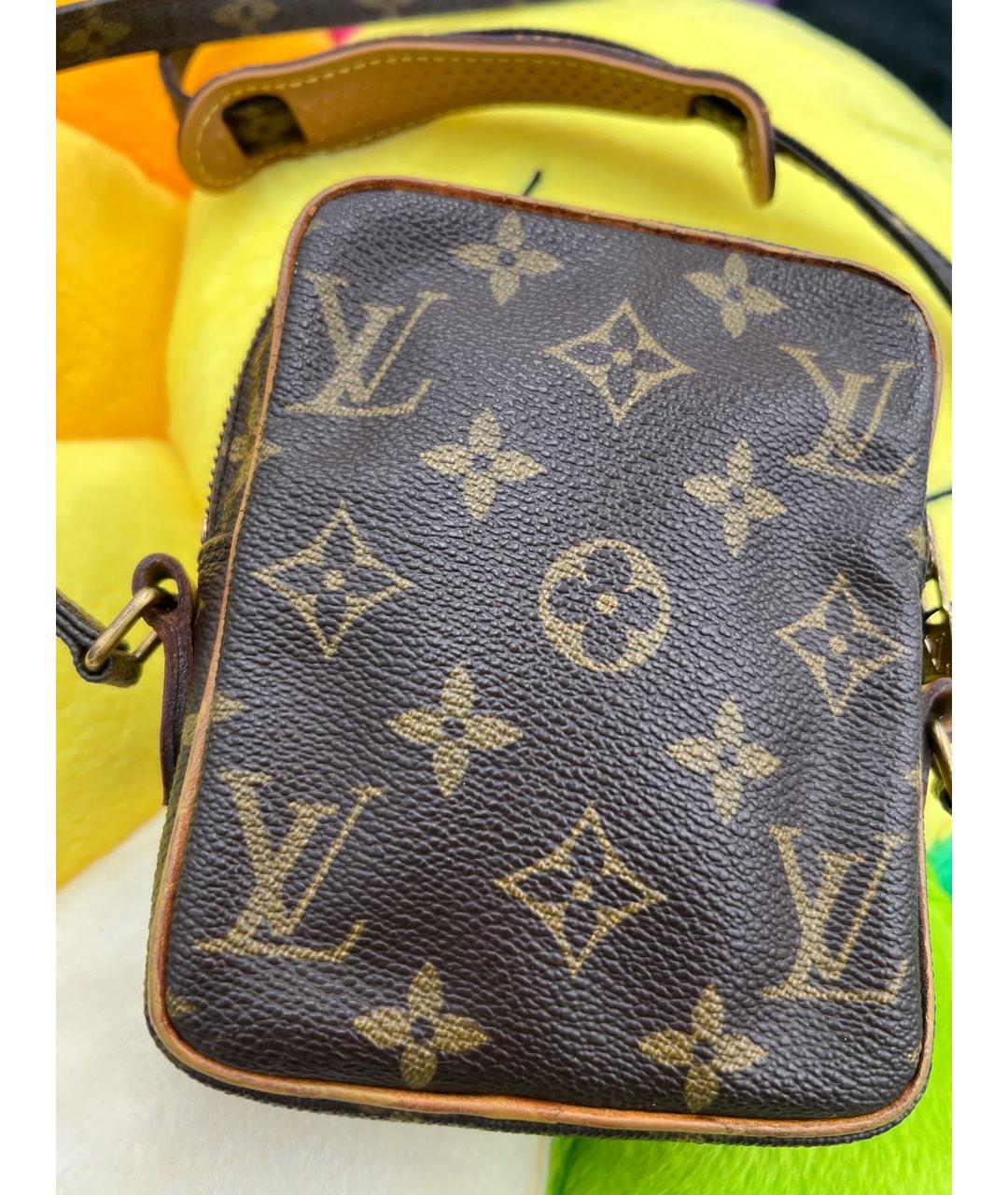 LOUIS VUITTON Коричневая кожаная сумка на плечо, фото 3