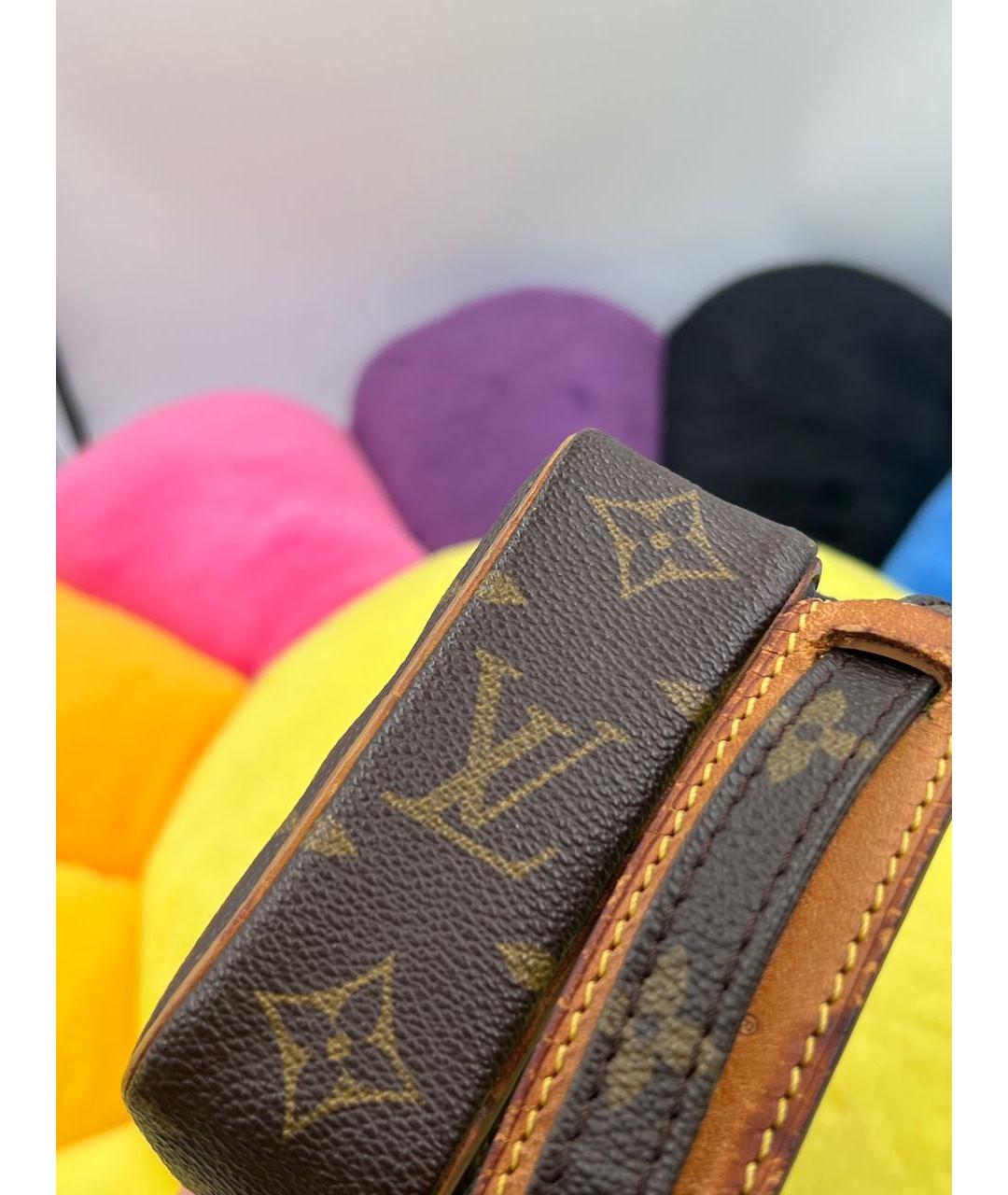 LOUIS VUITTON Коричневая кожаная сумка на плечо, фото 6
