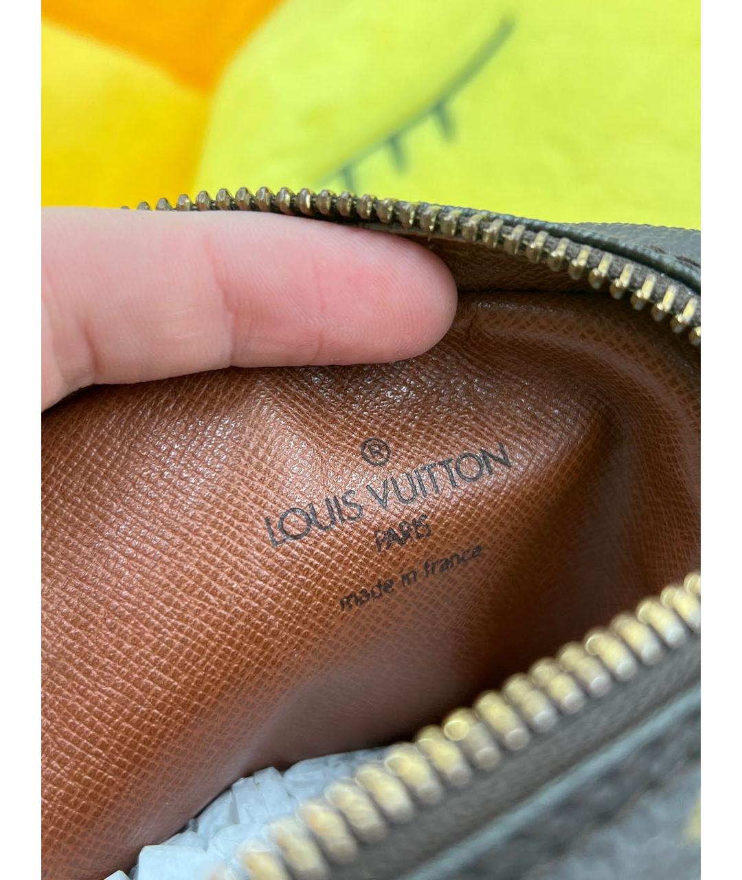 LOUIS VUITTON Коричневая кожаная сумка на плечо, фото 7