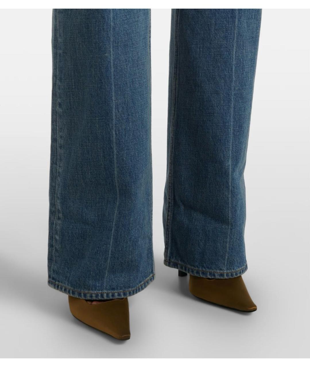 SAINT LAURENT Голубые хлопковые прямые джинсы, фото 6