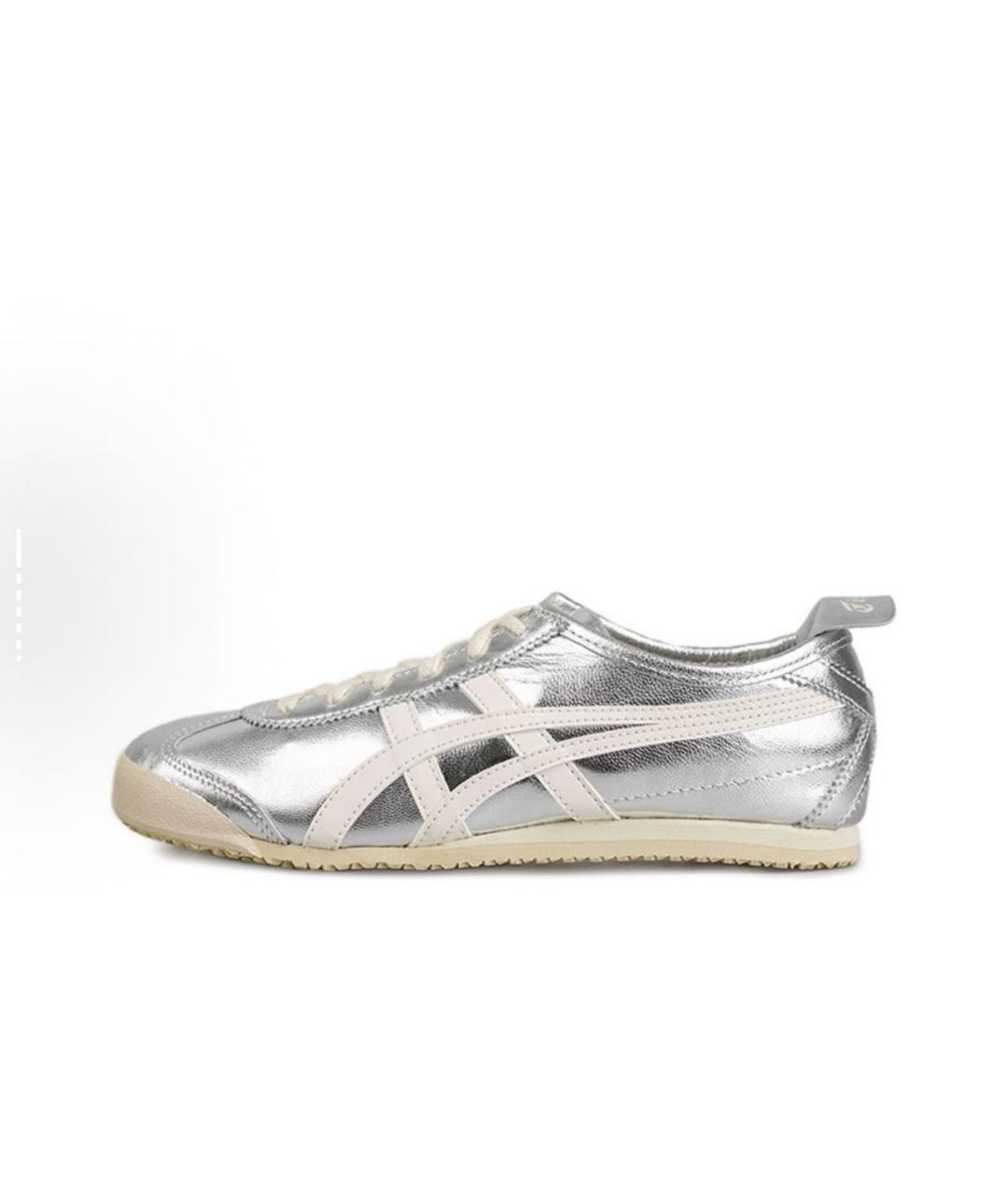 ONITSUKA TIGER Серебряные кожаные кроссовки, фото 2