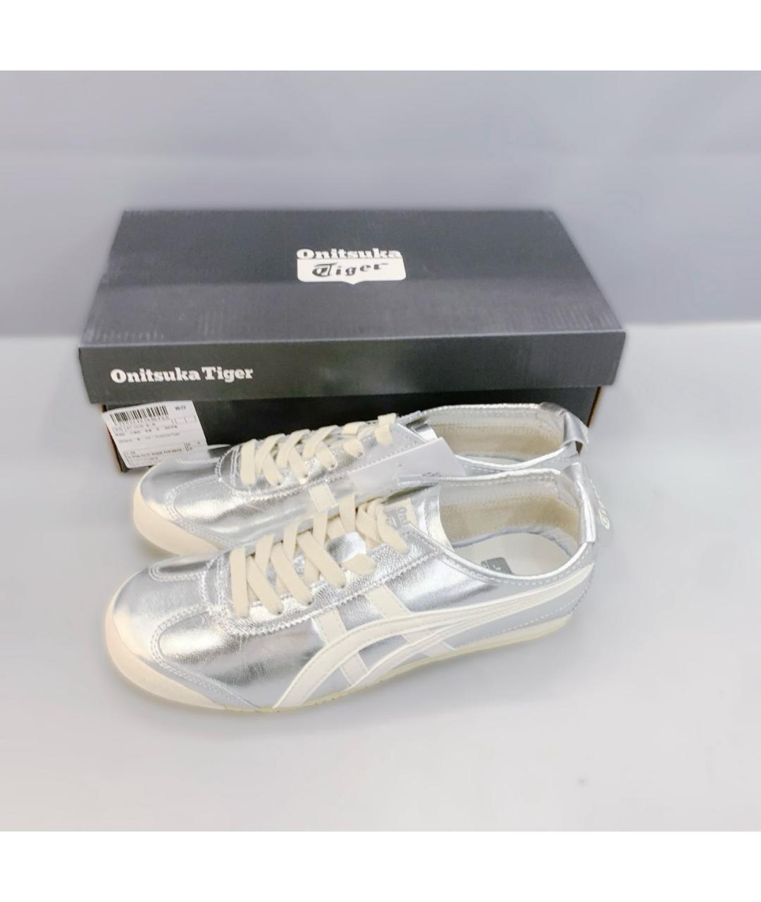 ONITSUKA TIGER Серебряные кожаные кроссовки, фото 3