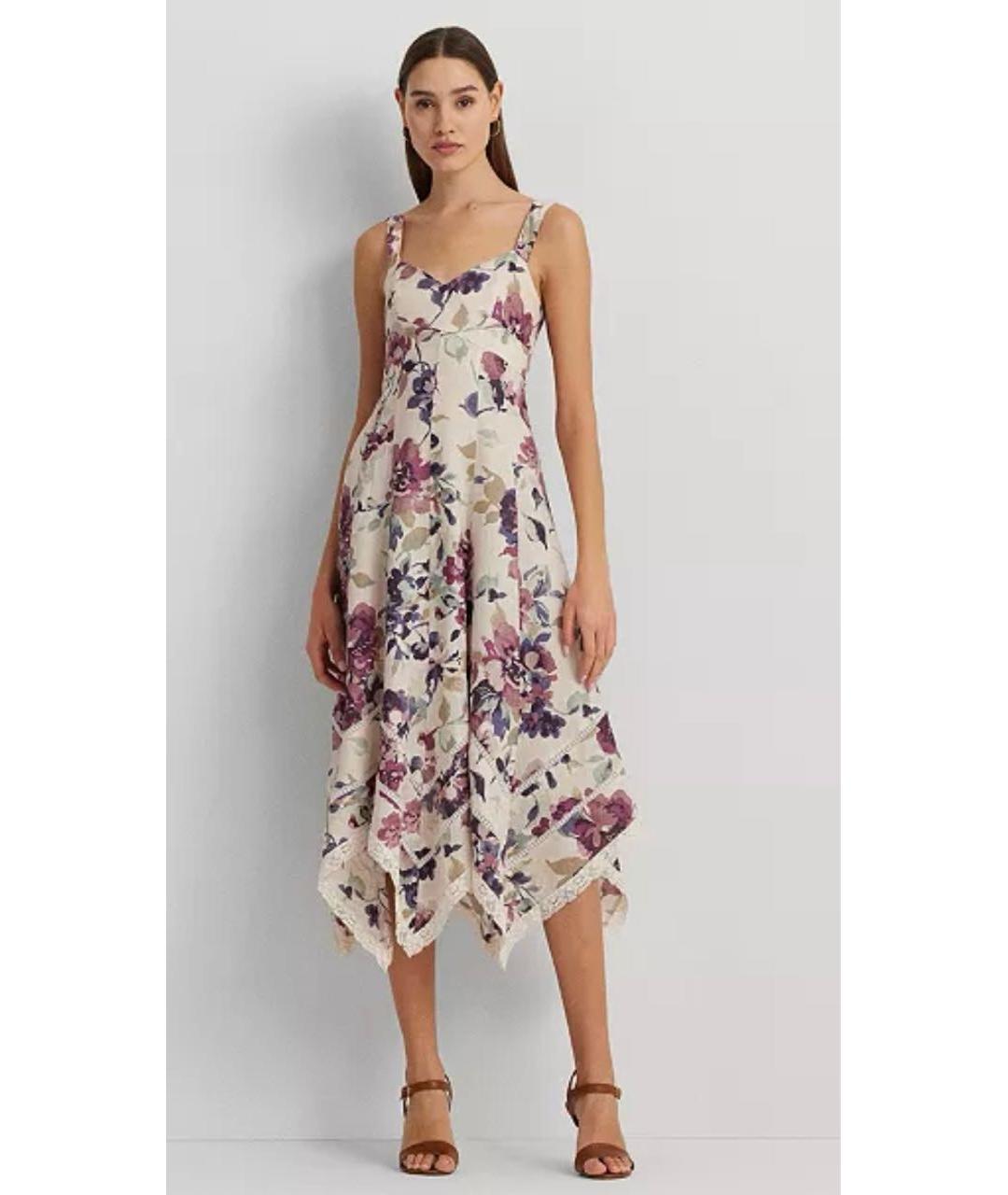 RALPH LAUREN Мульти хлопковое повседневное платье, фото 7
