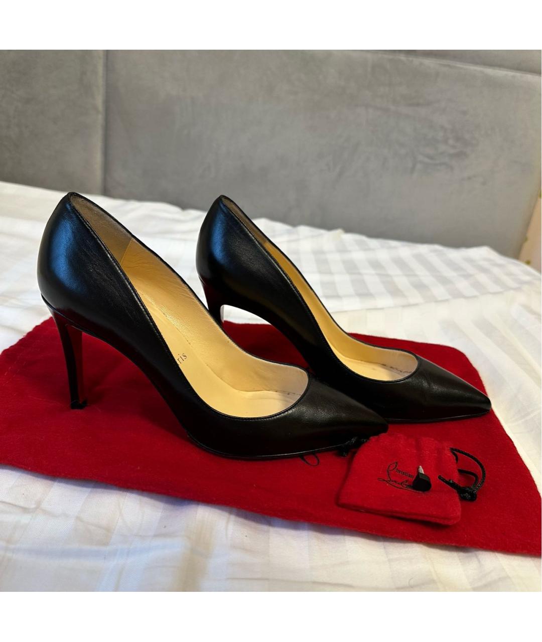 CHRISTIAN LOUBOUTIN Черные кожаные туфли, фото 5