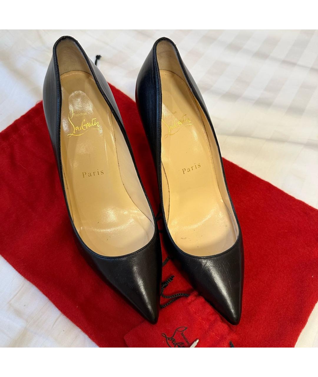 CHRISTIAN LOUBOUTIN Черные кожаные туфли, фото 4