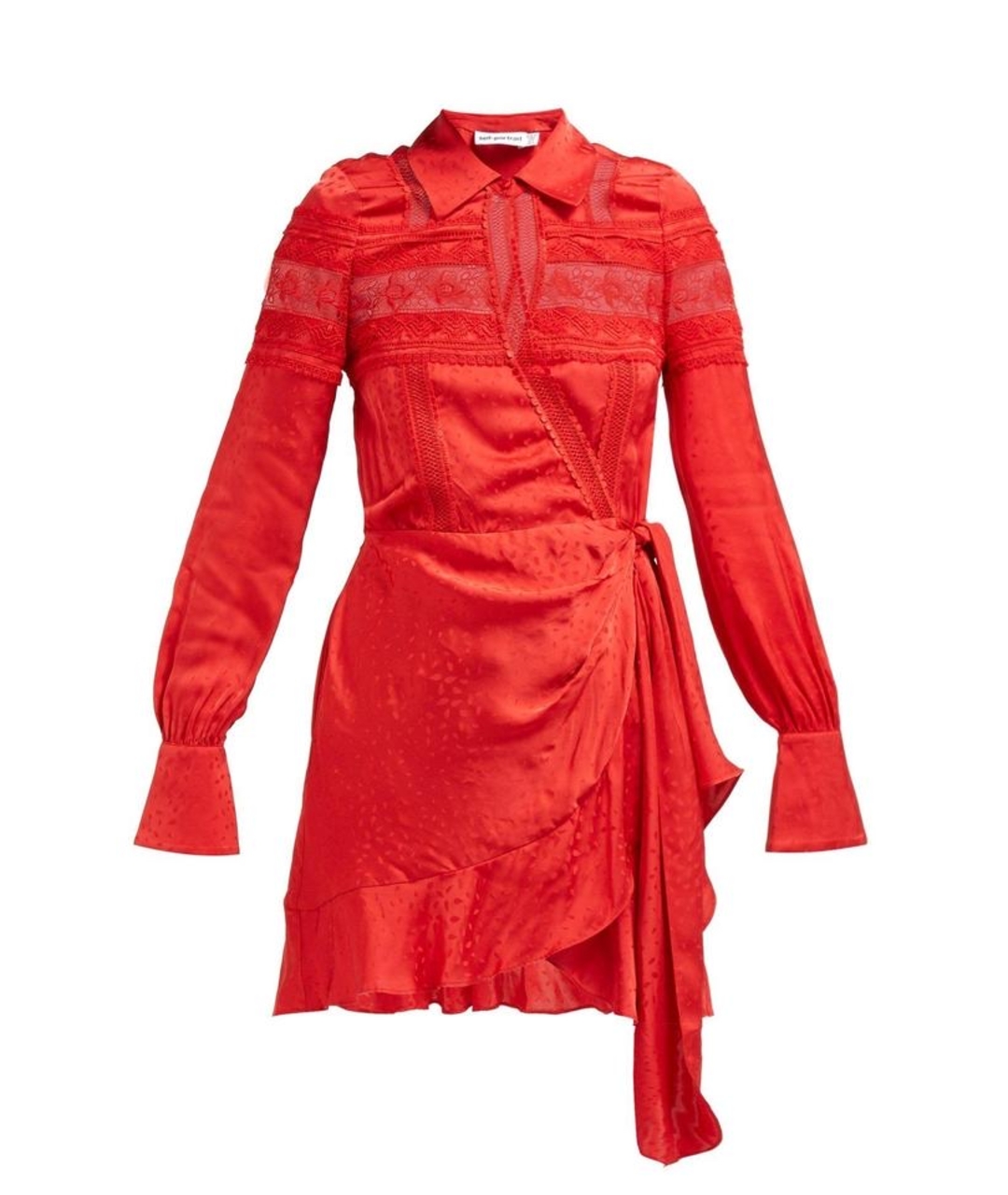 SELF-PORTRAIT Красное вискозное повседневное платье, фото 1