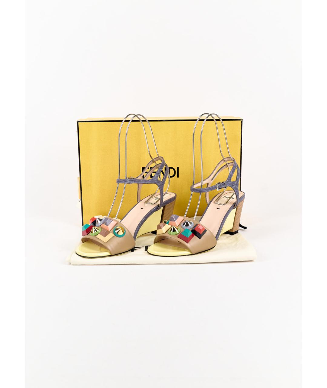 FENDI Мульти кожаные босоножки, фото 6
