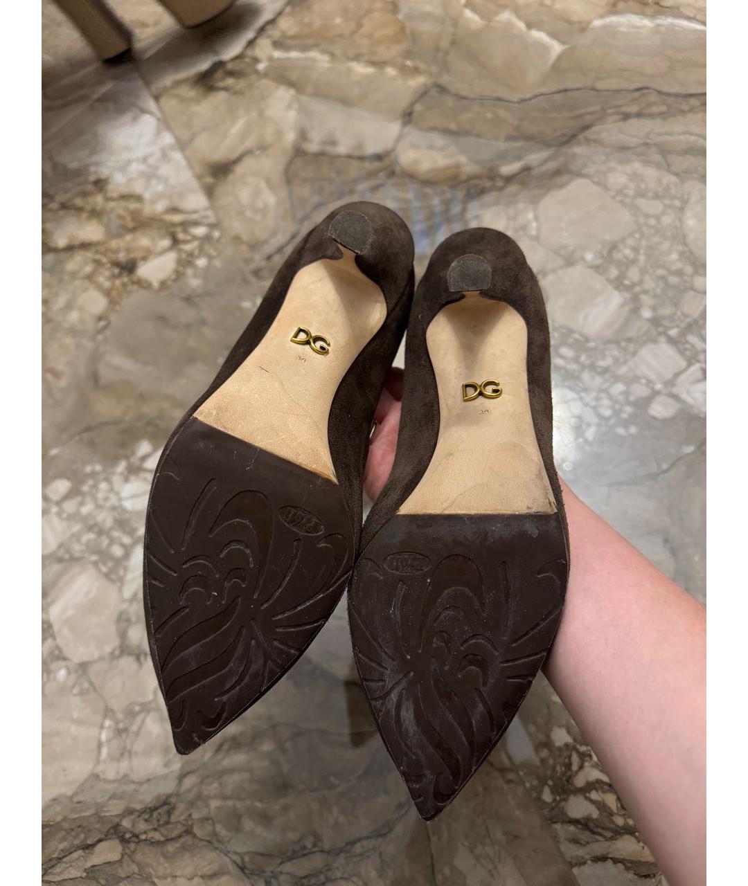 DOLCE&GABBANA Коричневые замшевые туфли, фото 5