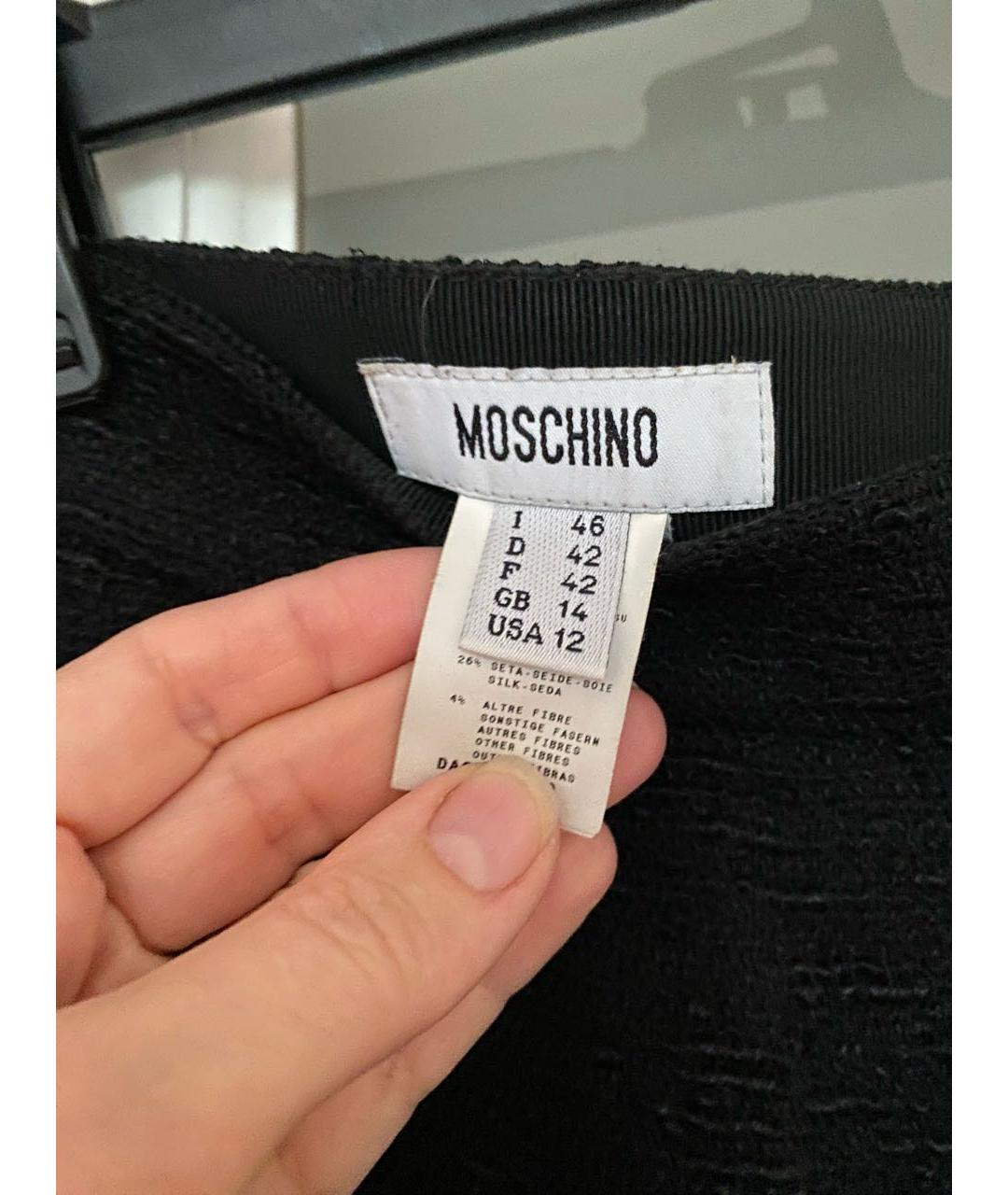 MOSCHINO Черная твидовая юбка миди, фото 5
