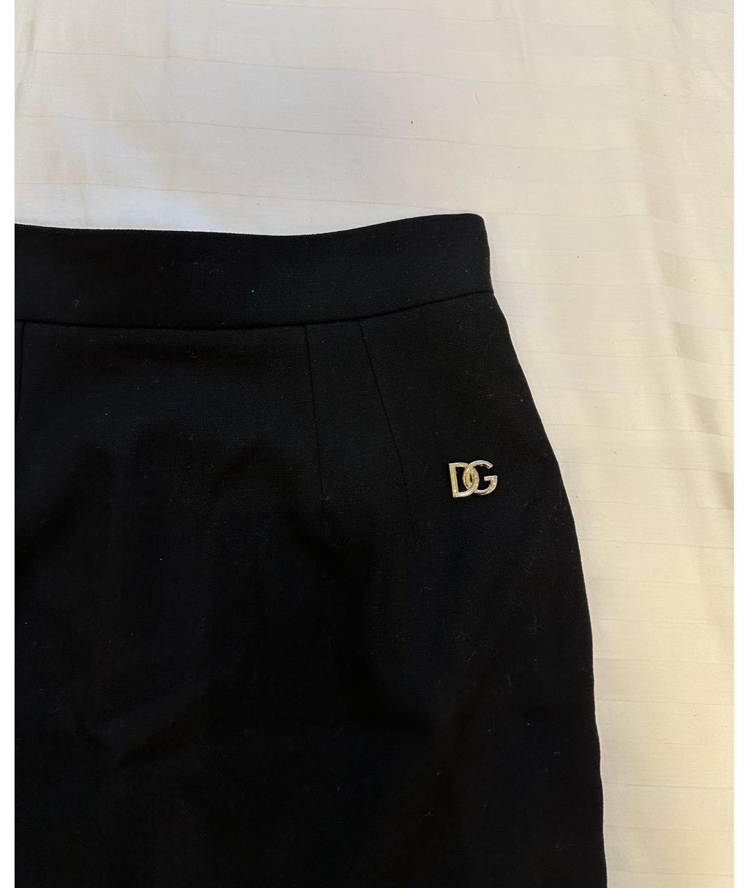 DOLCE&GABBANA Черная шерстяная юбка миди, фото 2