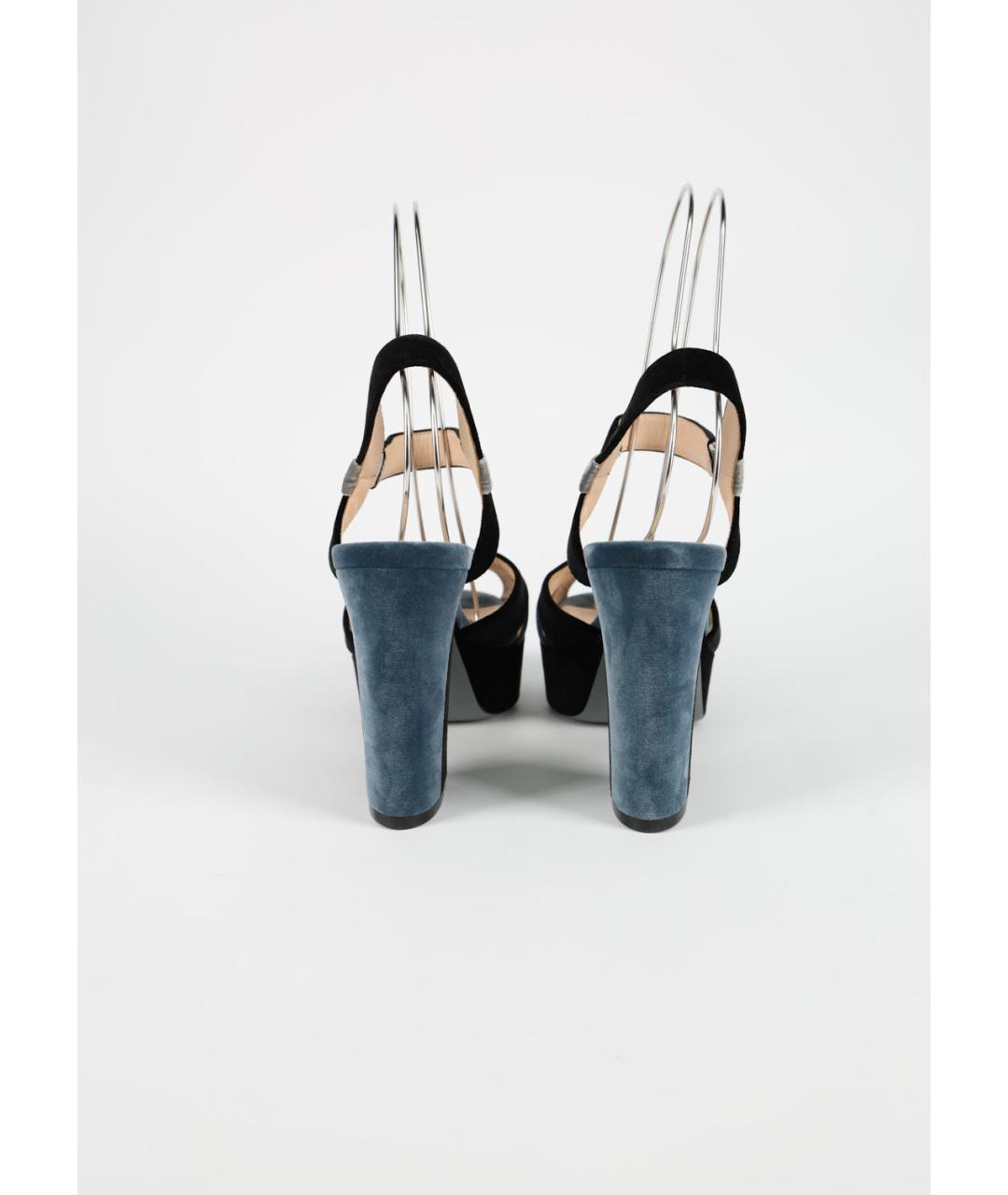 FENDI Мульти бархатные босоножки, фото 4