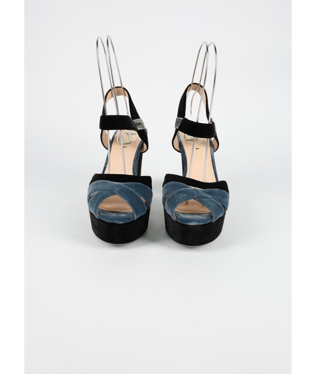 FENDI Мульти бархатные босоножки, фото 3
