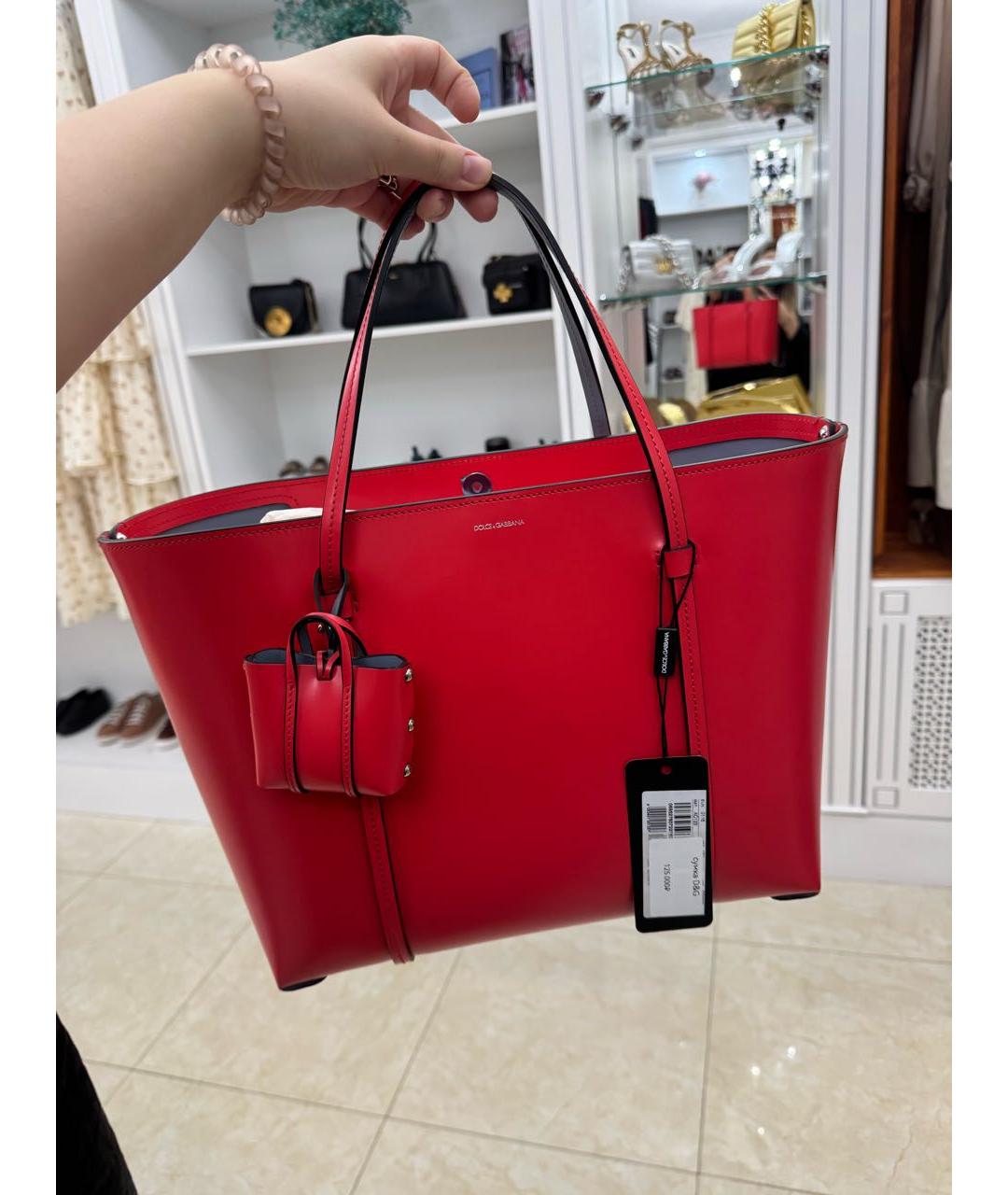 DOLCE&GABBANA Коралловая сумка через плечо из лакированной кожи, фото 3