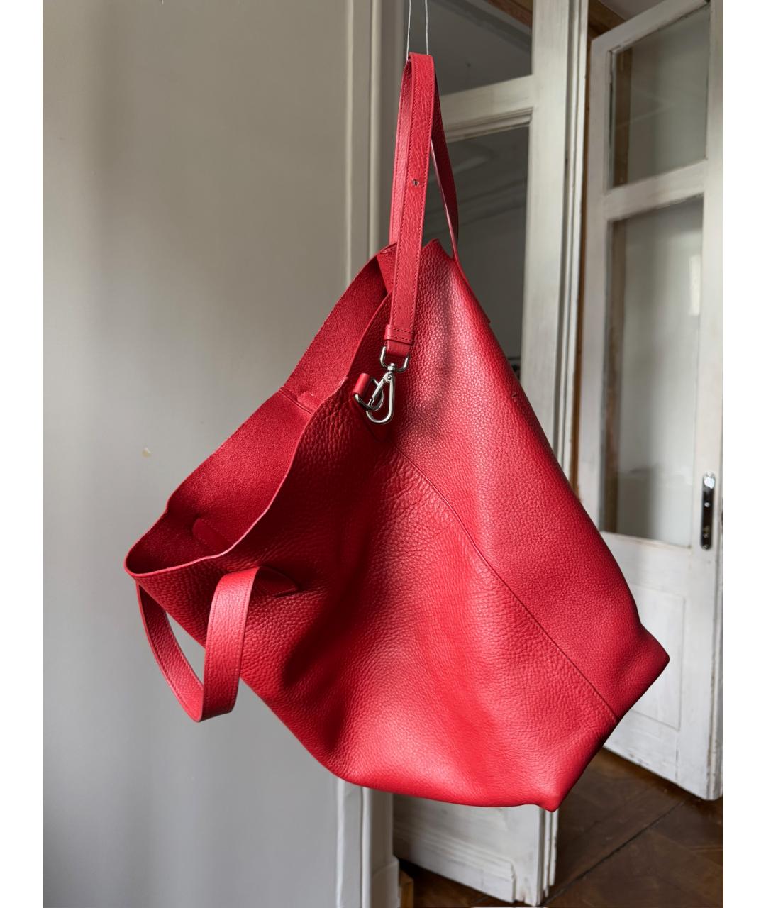 PRADA Красная кожаная сумка тоут, фото 2