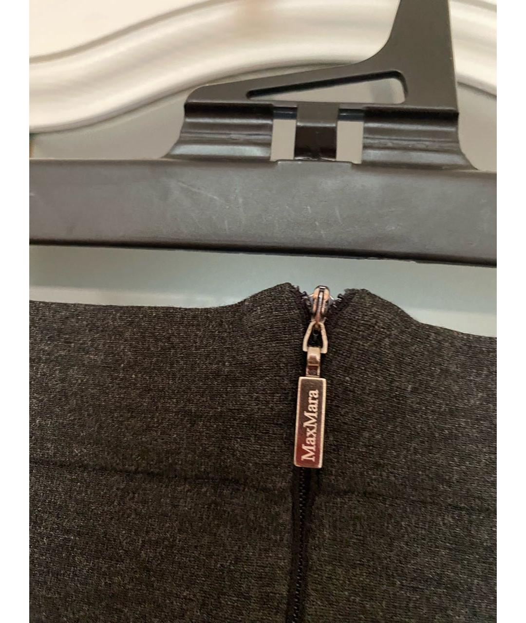 MAX MARA Антрацитовая вискозная юбка миди, фото 3