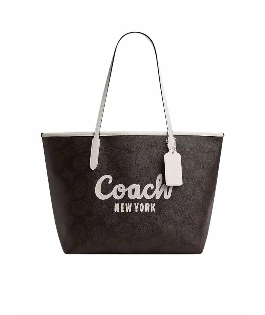 COACH Коричневая кожаная сумка тоут, фото 1