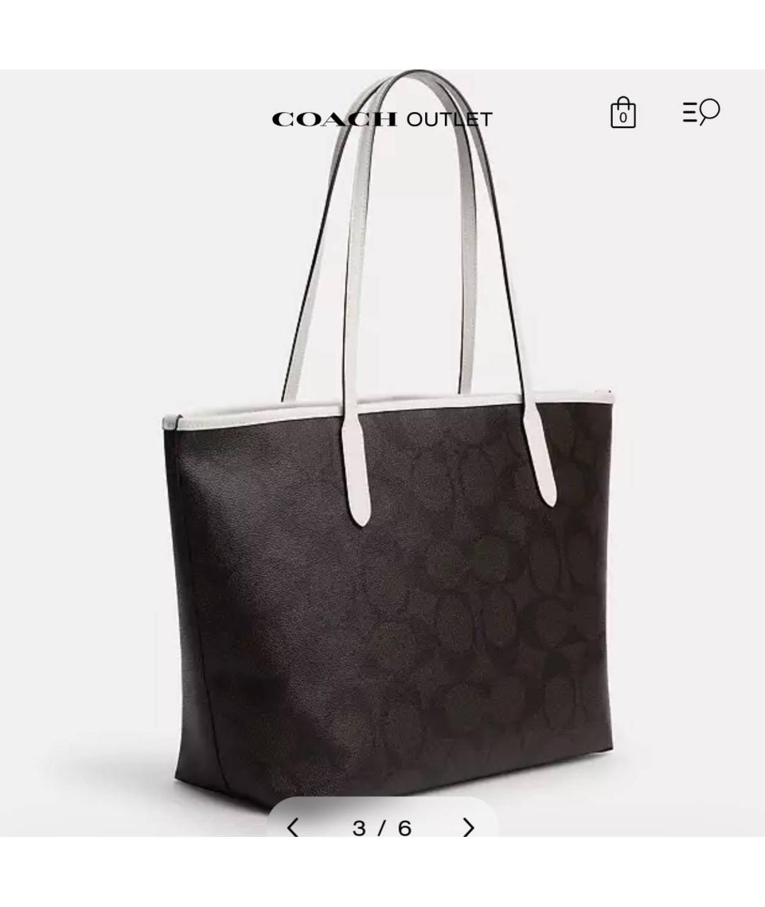 COACH Коричневая кожаная сумка тоут, фото 3
