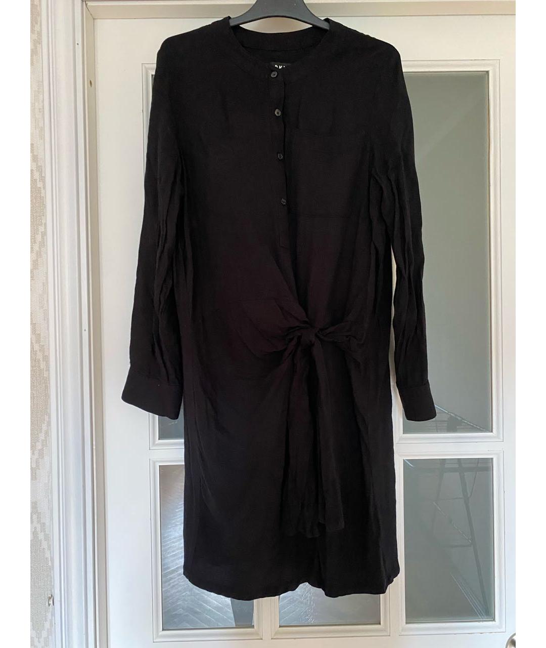 DKNY Черное вискозное повседневное платье, фото 8