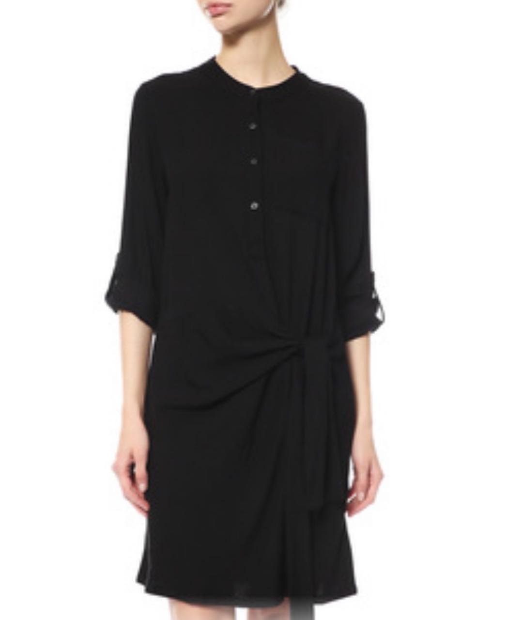 DKNY Черное вискозное повседневное платье, фото 7