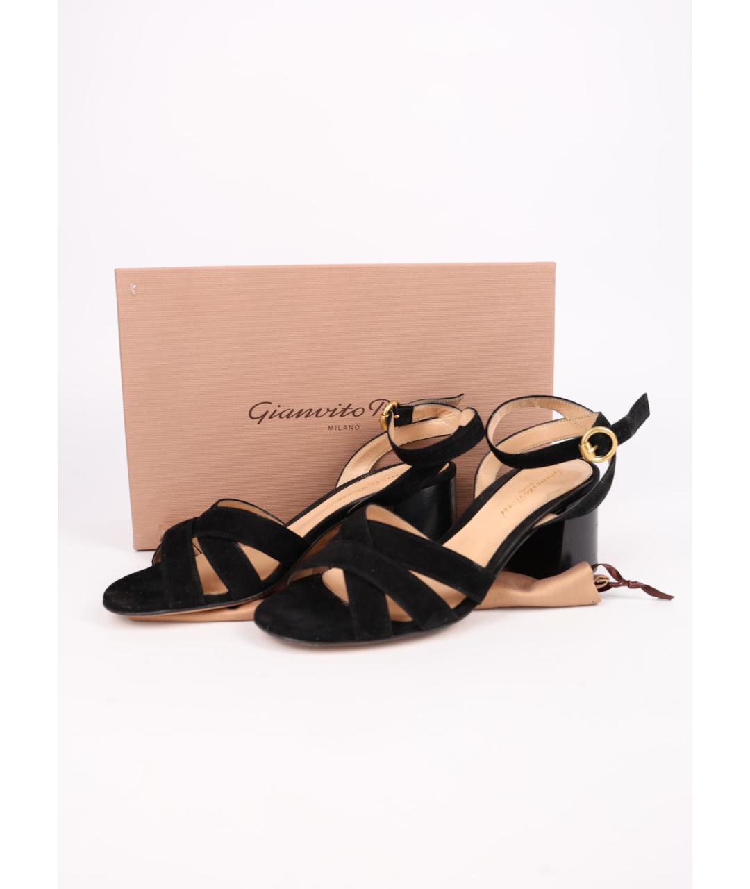 GIANVITO ROSSI Черные замшевые босоножки, фото 6