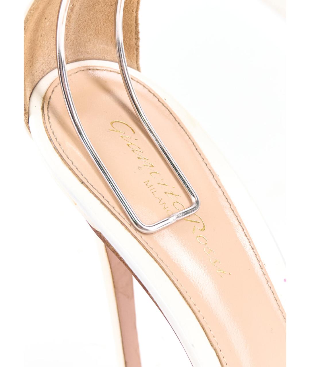 GIANVITO ROSSI Белые босоножки из лакированной кожи, фото 5