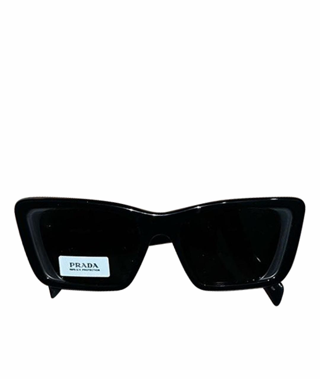 PRADA Черные пластиковые солнцезащитные очки, фото 1