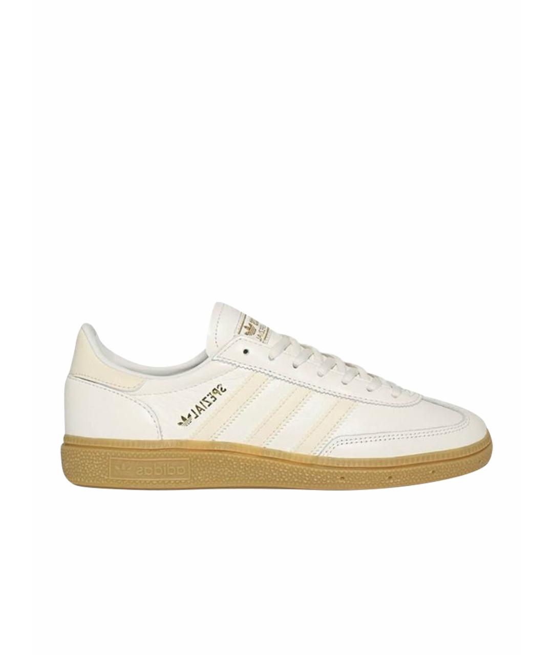 ADIDAS Бежевые кожаные низкие кроссовки / кеды, фото 1