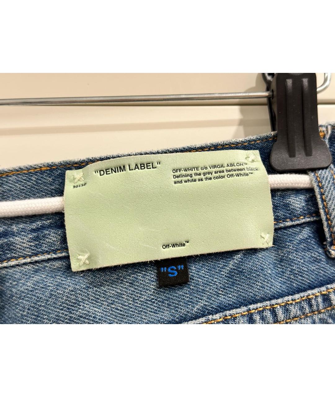 OFF-WHITE Голубые хлопковые джинсы скинни, фото 3