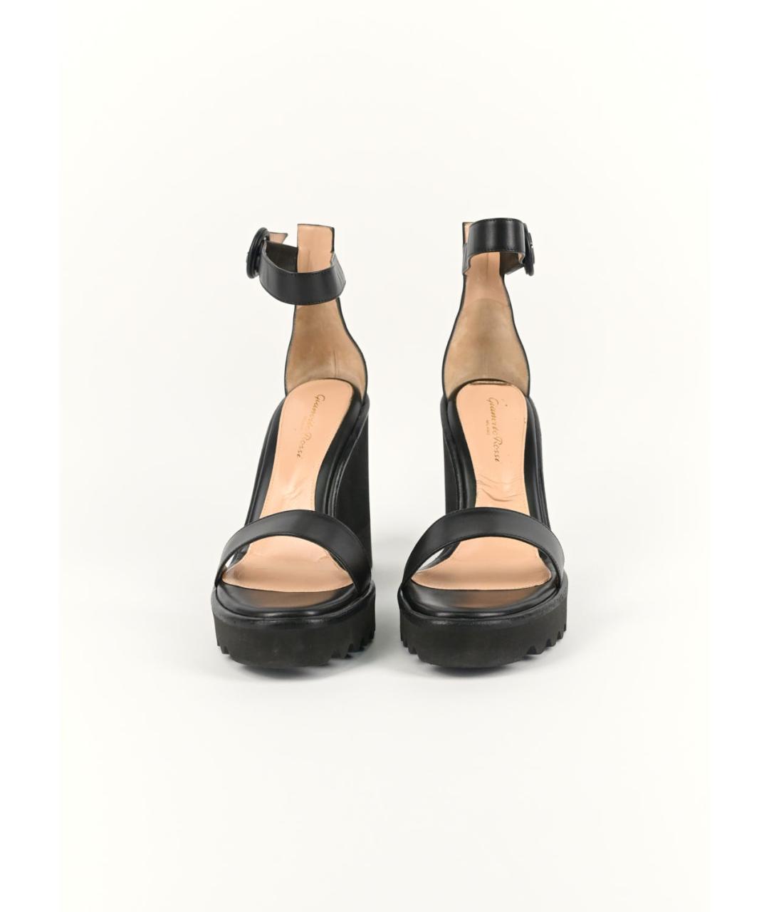 GIANVITO ROSSI Черные кожаные босоножки, фото 3
