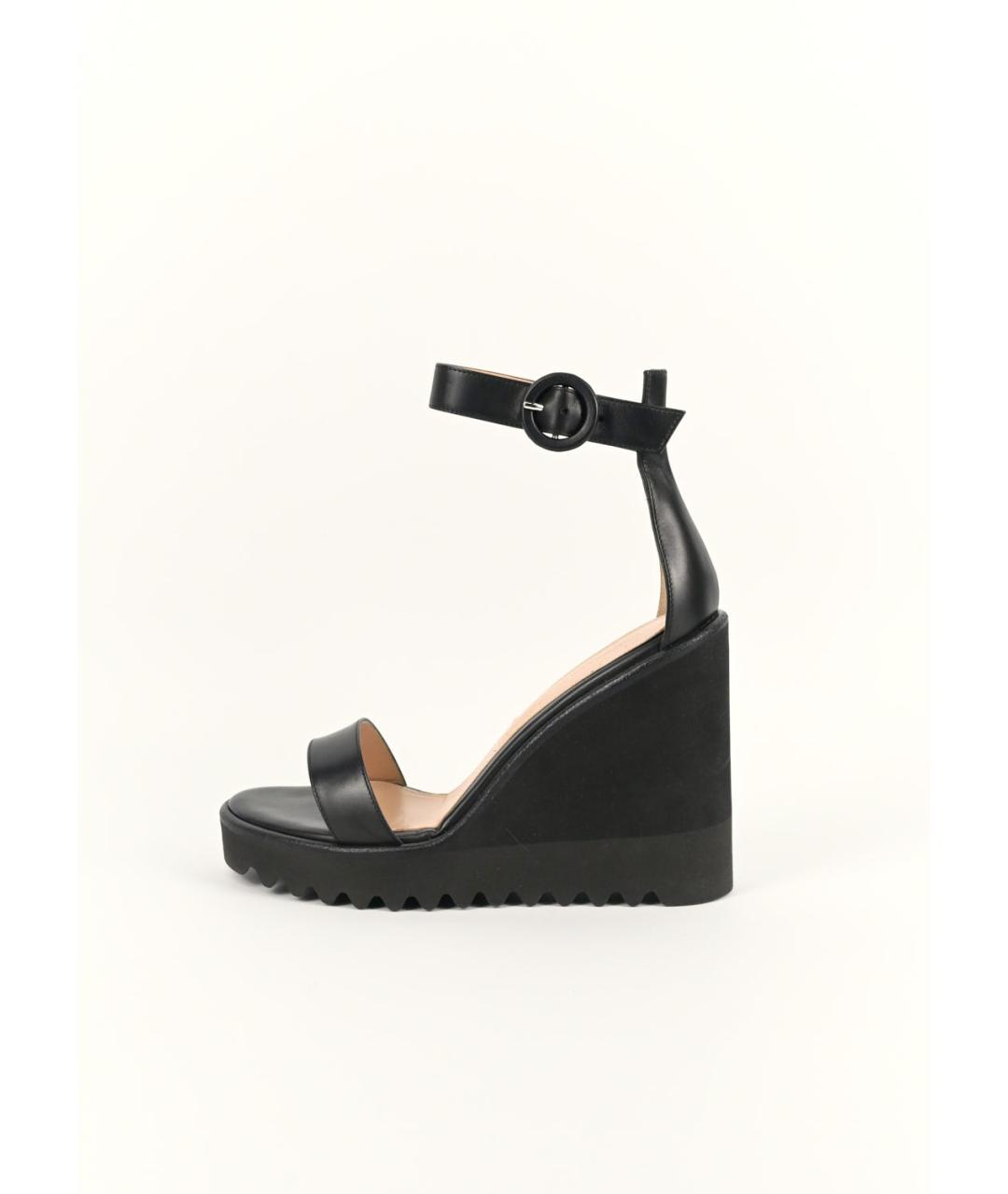 GIANVITO ROSSI Черные кожаные босоножки, фото 7