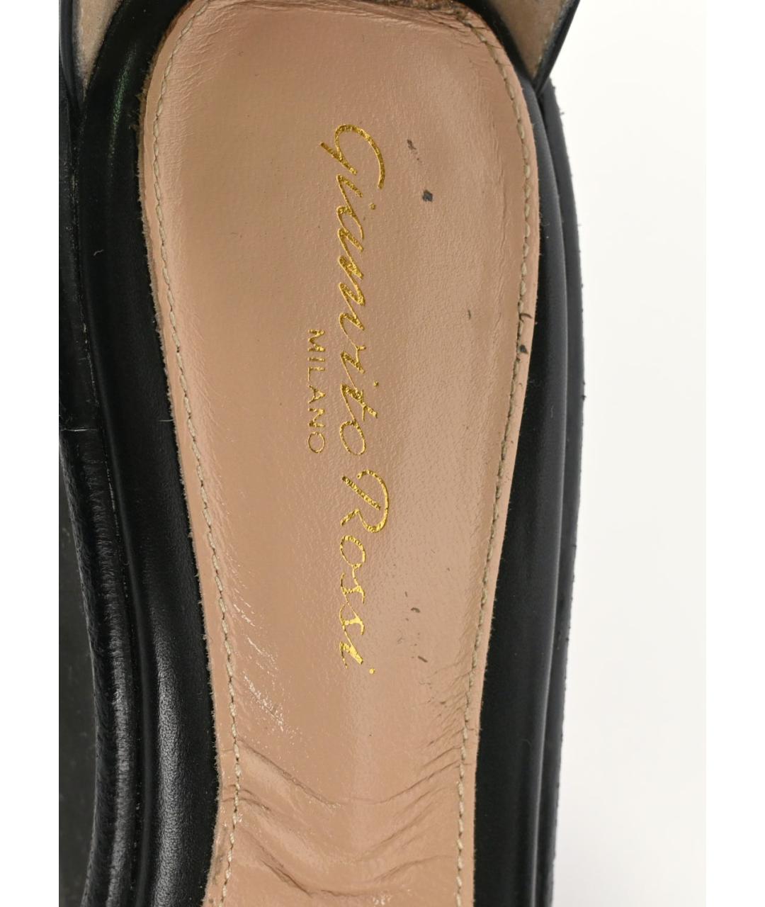 GIANVITO ROSSI Черные кожаные босоножки, фото 5