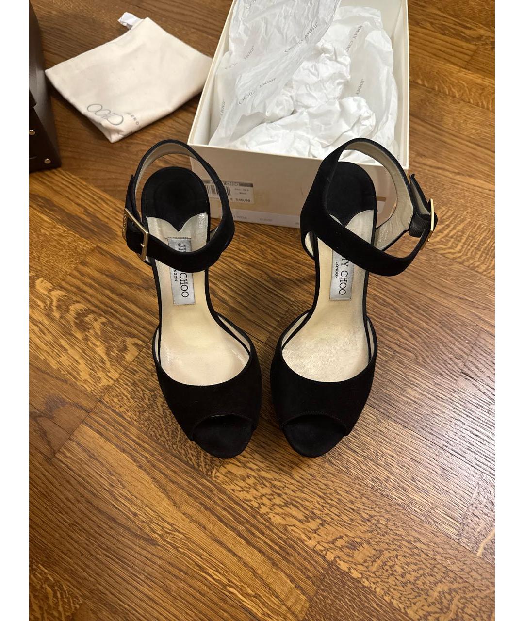 JIMMY CHOO Черные замшевые босоножки, фото 2