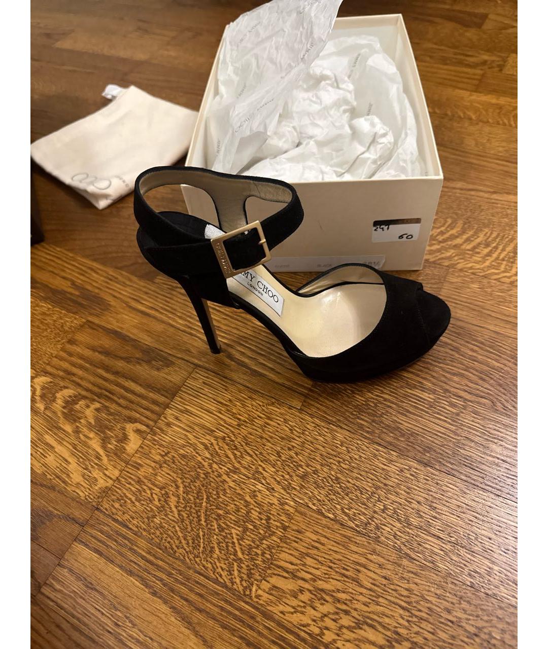 JIMMY CHOO Черные замшевые босоножки, фото 5