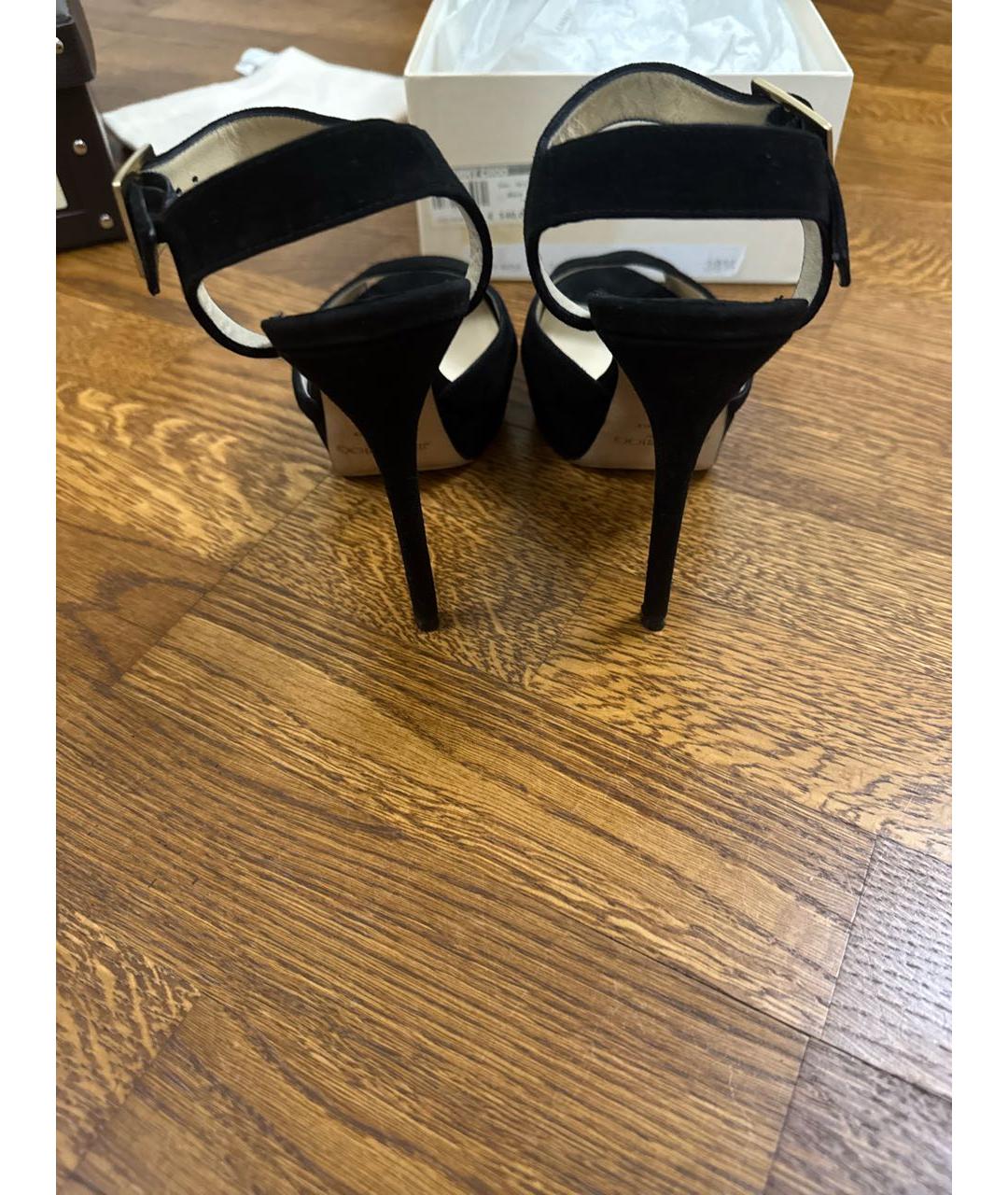 JIMMY CHOO Черные замшевые босоножки, фото 4