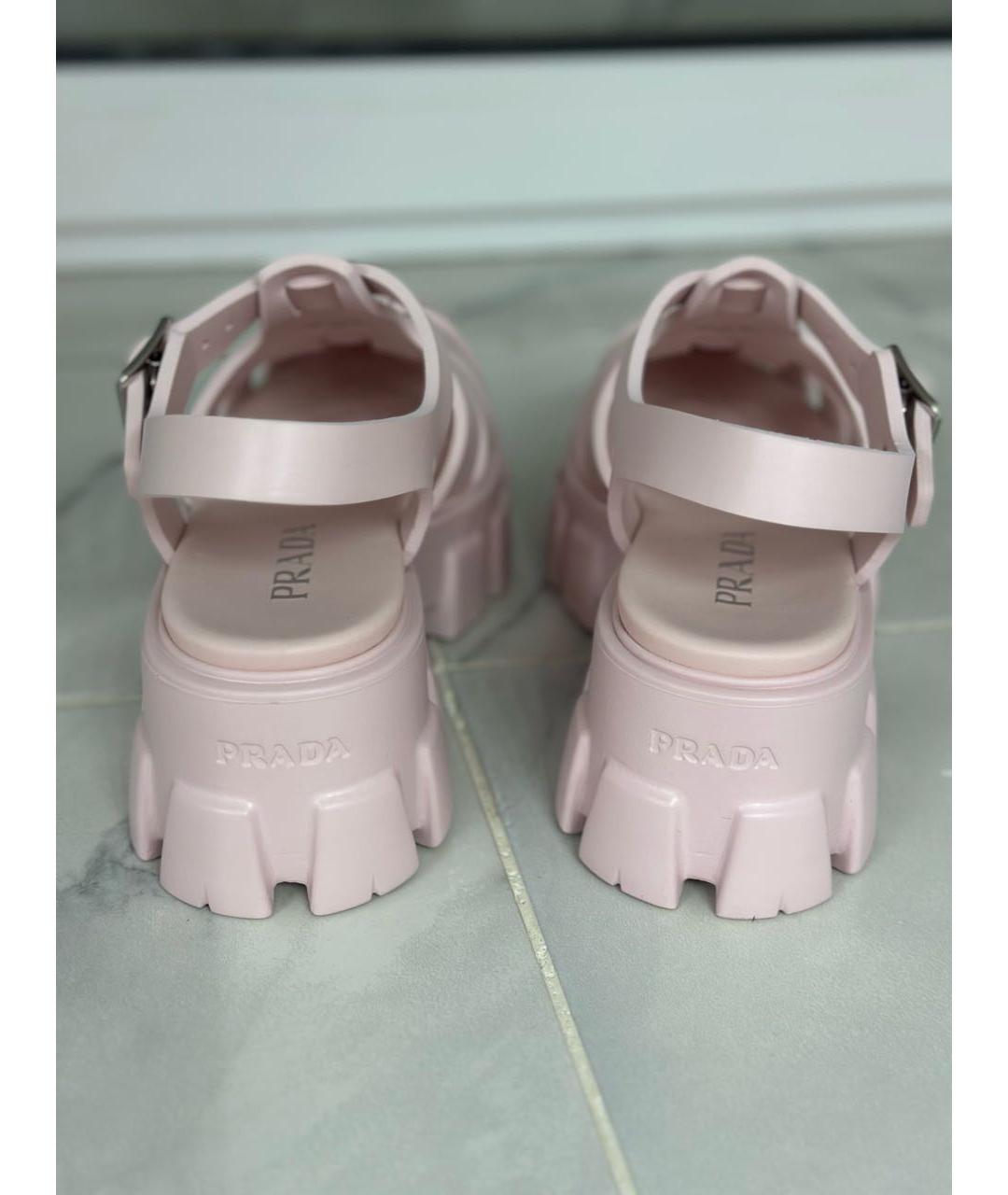 PRADA Розовые резиновые сандалии, фото 4