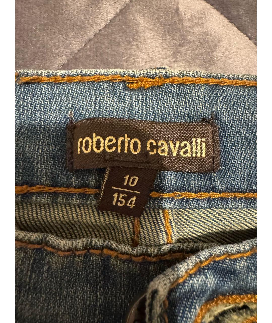 ROBERTO CAVALLI JUNIOR Синие хлопковые детские джинсы, фото 3