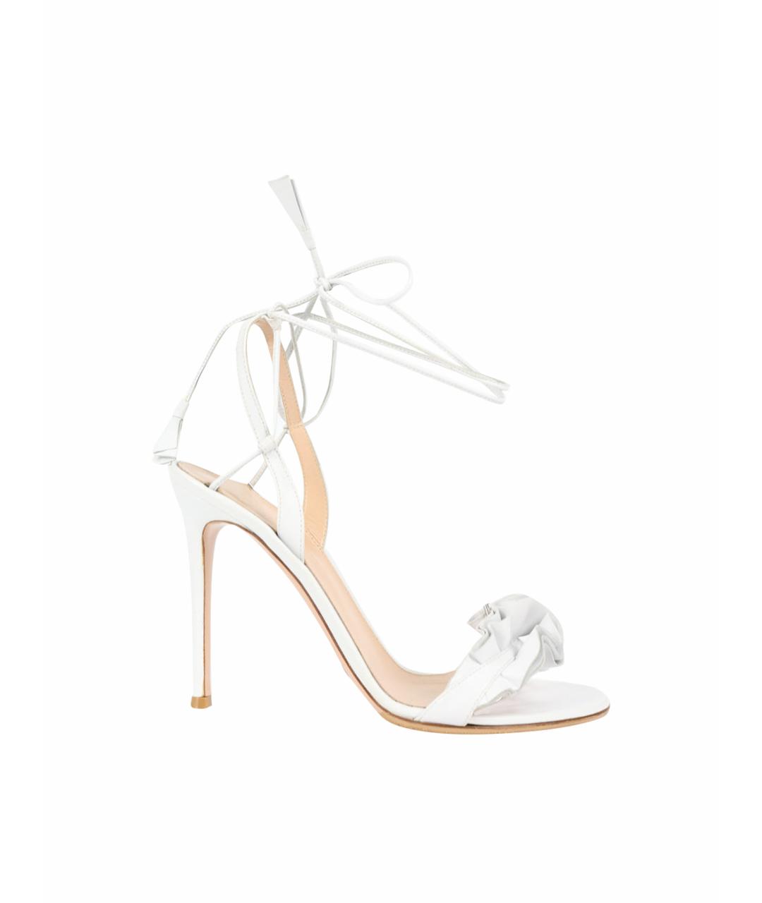 GIANVITO ROSSI Белые кожаные босоножки, фото 1