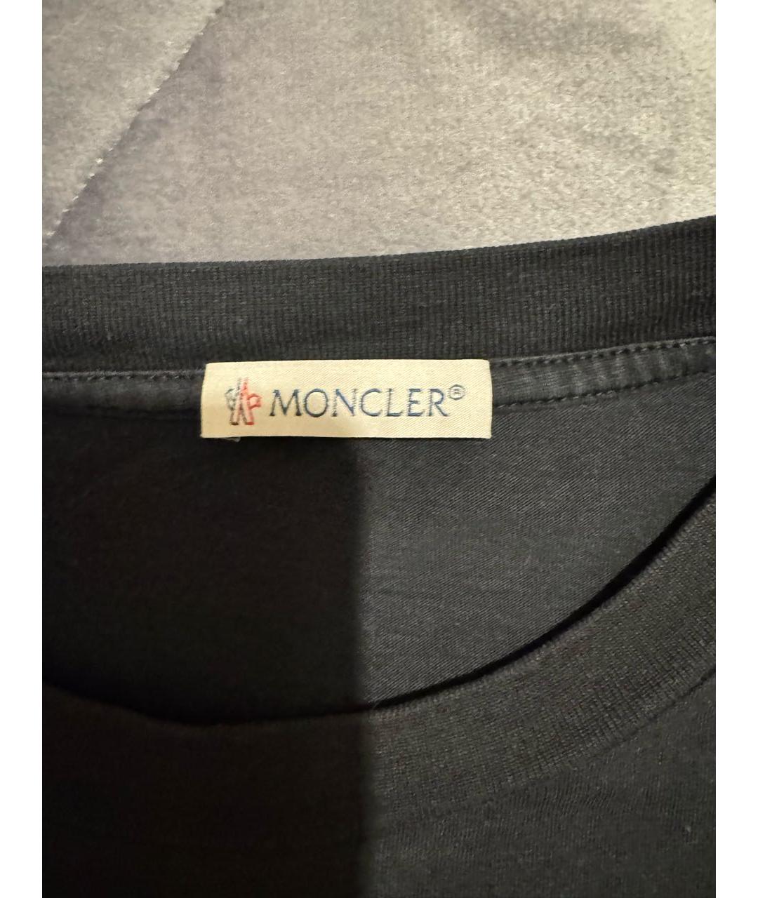MONCLER KIDS Черная хлопковая детская футболка, фото 3