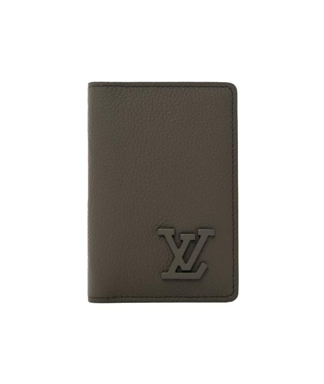 LOUIS VUITTON Коричневый кожаный кардхолдер, фото 1