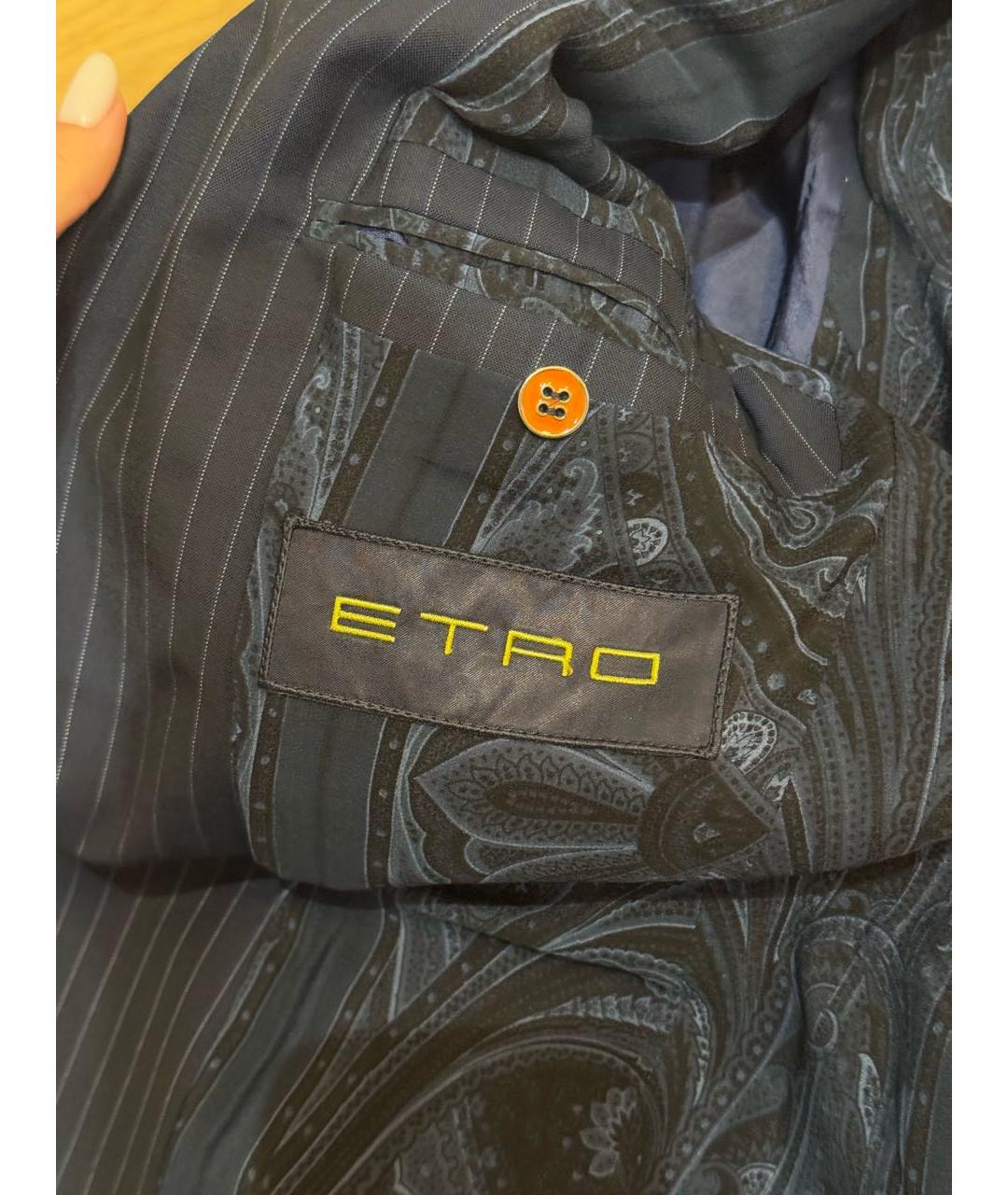 ETRO Темно-синий классический костюм, фото 7