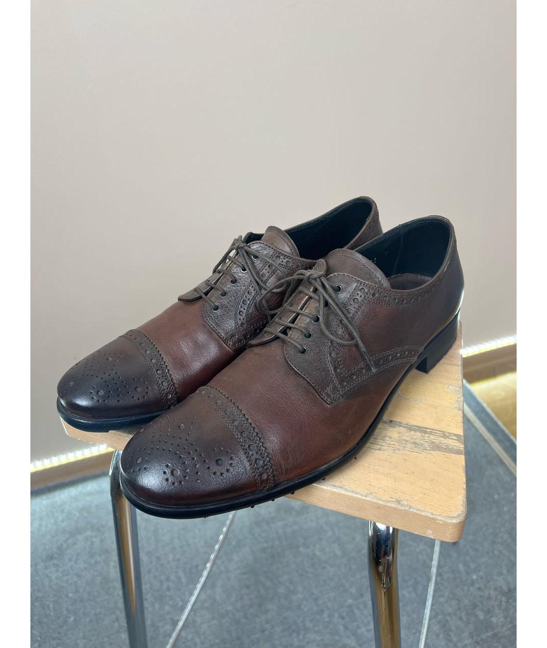 PRADA Коричневые кожаные туфли, фото 9
