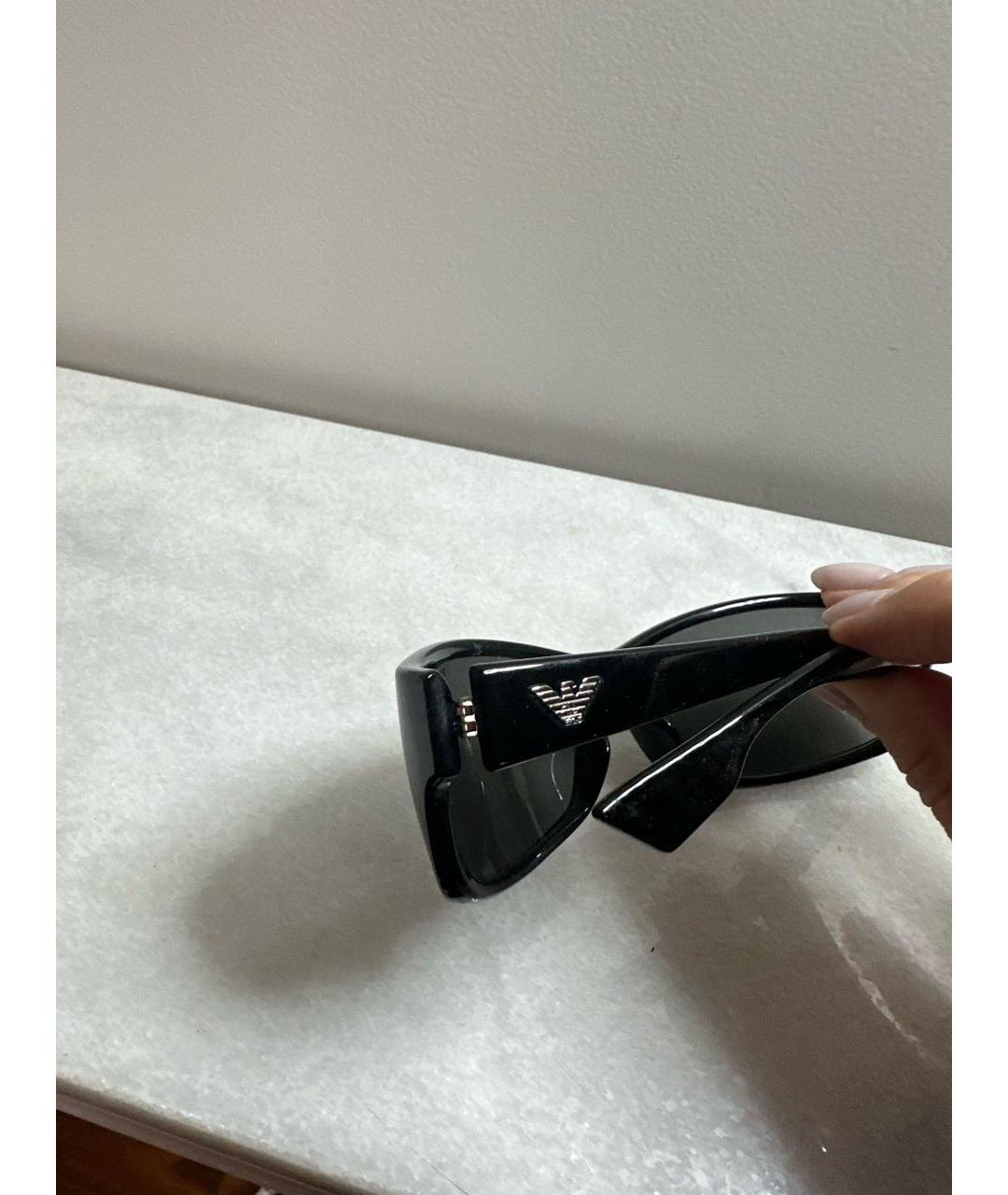 EMPORIO ARMANI Антрацитовые пластиковые солнцезащитные очки, фото 3