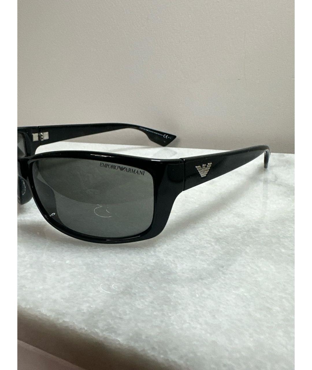 EMPORIO ARMANI Антрацитовые пластиковые солнцезащитные очки, фото 2