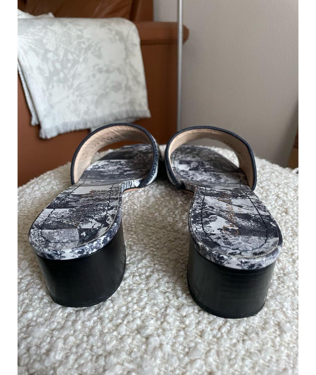 CHRISTIAN DIOR Синие мюли, фото 4