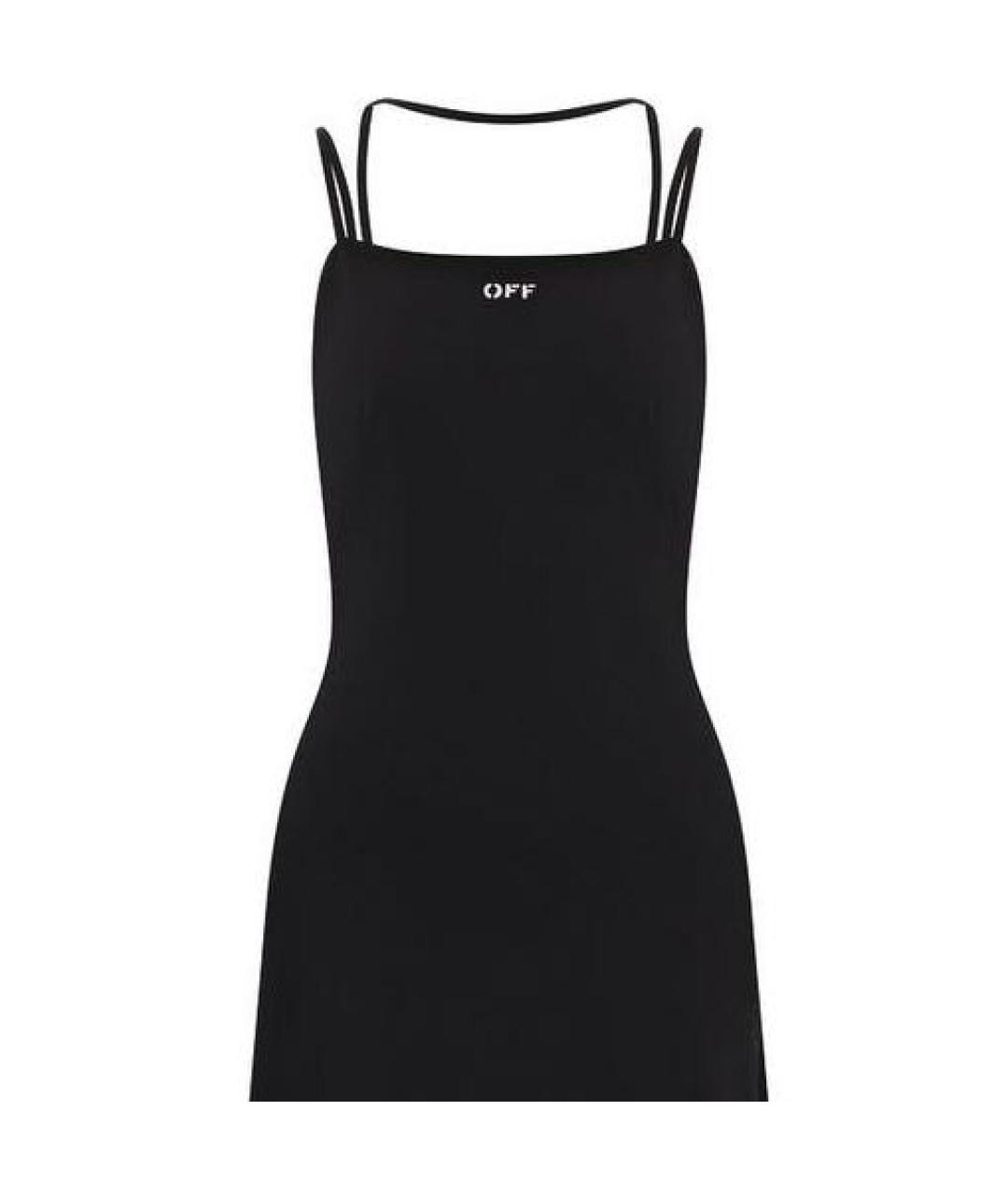 OFF-WHITE Черное вискозное вечернее платье, фото 7