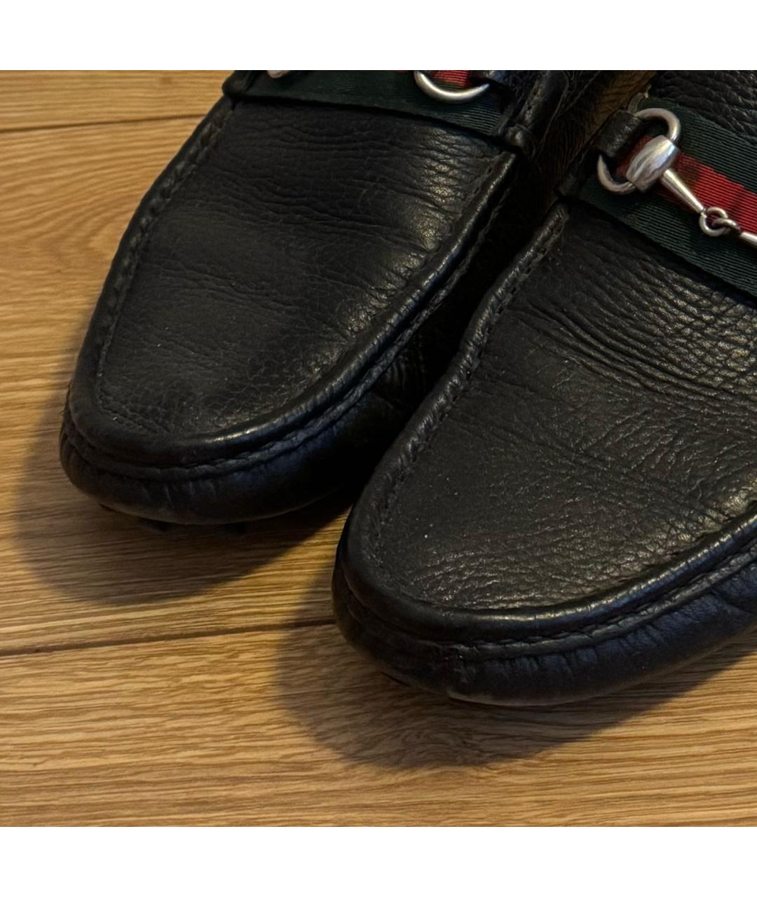 GUCCI Черные кожаные мокасины, фото 2