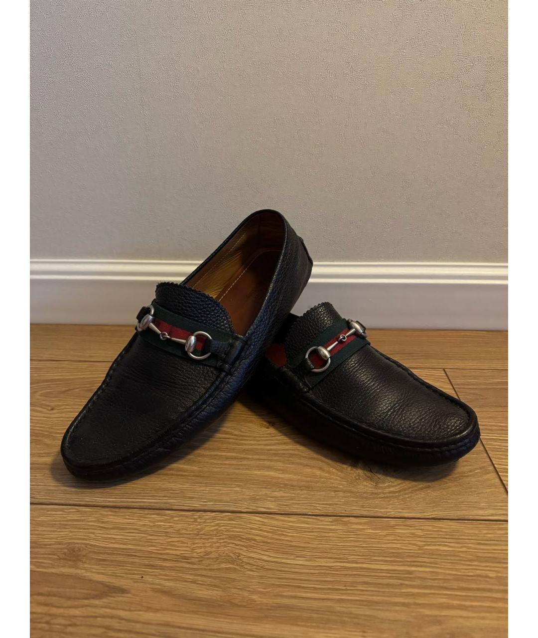 GUCCI Черные кожаные мокасины, фото 6