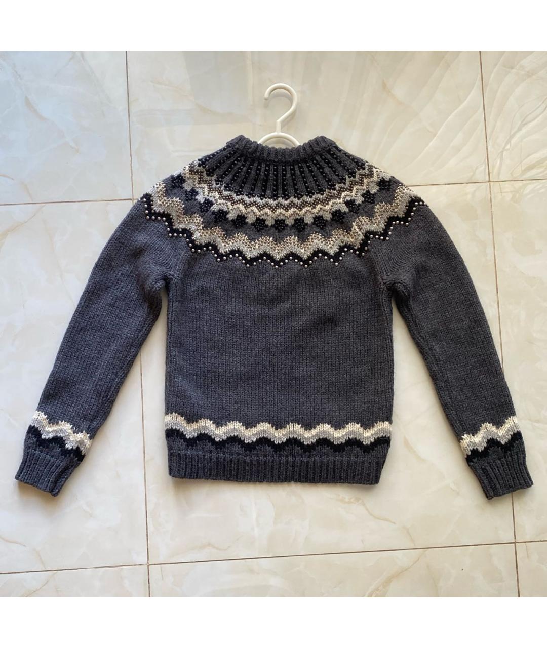 VALENTINO Антрацитовый шерстяной джемпер / свитер, фото 2