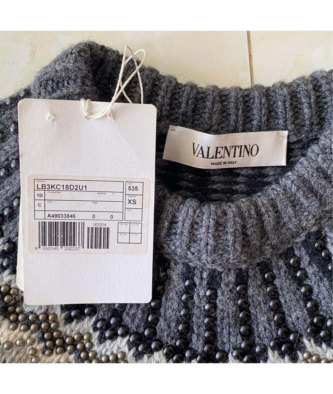 VALENTINO Антрацитовый шерстяной джемпер / свитер, фото 3