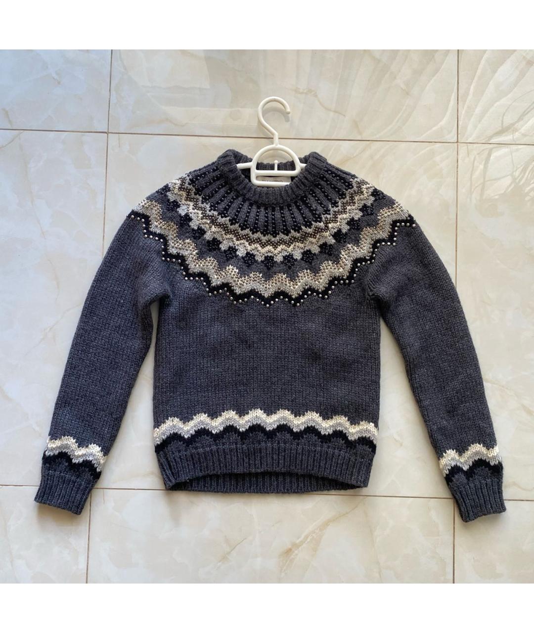 VALENTINO Антрацитовый шерстяной джемпер / свитер, фото 4